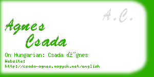 agnes csada business card